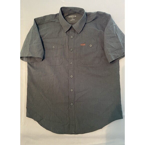 Orvis Shirt Men Size M Black Short Sleeve - Picture 1 of 7